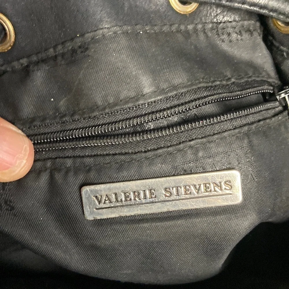 Valerie Stevens Hobo Black Leather Bag​